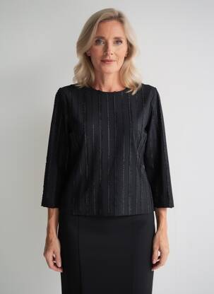Top stretch manches 3/4 noir PAUL MAUSNER femme