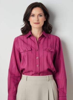 Chemisier coupe cintrée manches longues violet LEBEK femme