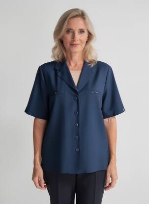 Blazer fausses poches bleu BARBARA LEBEK femme