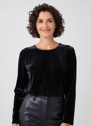 Top manches longues manches longues noir LUCIA femme