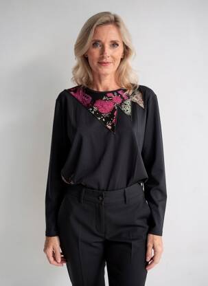Top manches longues manches longues noir JEAN DELFIN femme