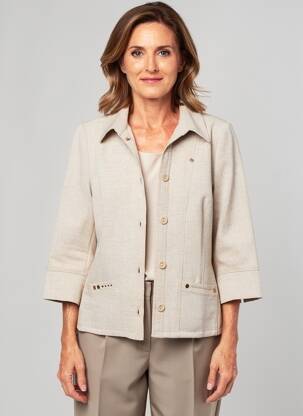 Veste chic fermeture boutonnée sur le devant beige GUY DUBOUIS femme
