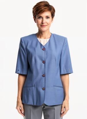 Veste chic poches bleu BARBARA LEBEK femme