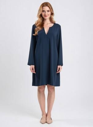 Robe courte manches longues manches longues bleu RIVER WOODS femme