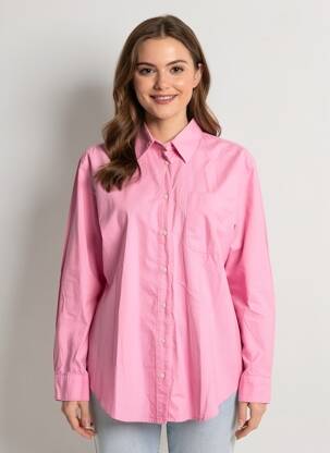 Chemisier coupe droite manches longues rose HARTFORD femme