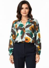 Chemisier coupe droite manches longues vert STELLA FOREST femme