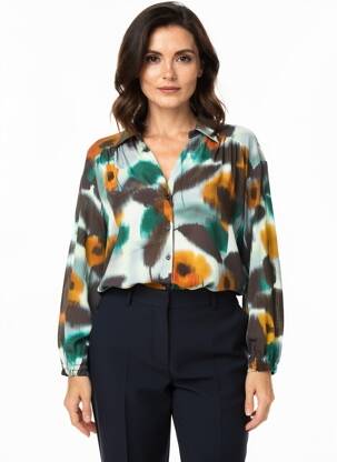 Chemisier coupe droite manches longues vert STELLA FOREST femme