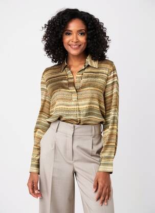 Blouse tissage popeline manches longues beige RIVER WOODS femme