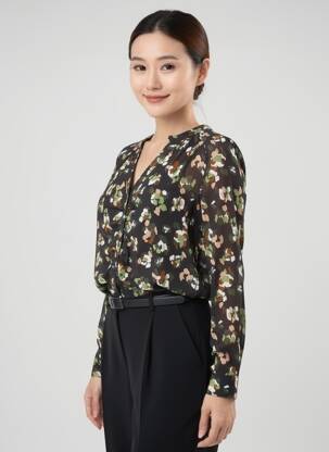 Chemisier coupe cintrée manches longues noir LIU JO femme
