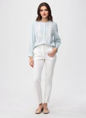 Chemisier coupe cintrée manches longues bleu HIGH femme