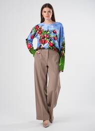 Pull stretch manches longues bleu HIGH femme