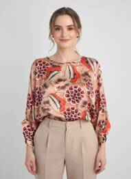 Blouse imprimé fleurs manches 3/4 orange SUMMUM femme