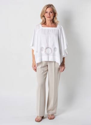 Blouse manches 3/4 manches 3/4 blanc HIGH femme