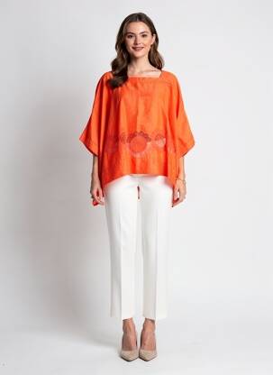 Blouse manches 3/4 manches 3/4 orange HIGH femme