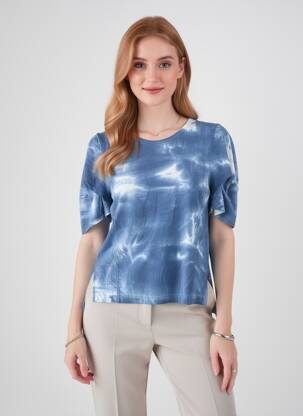T-shirt stretch manches courtes bleu HIGH femme