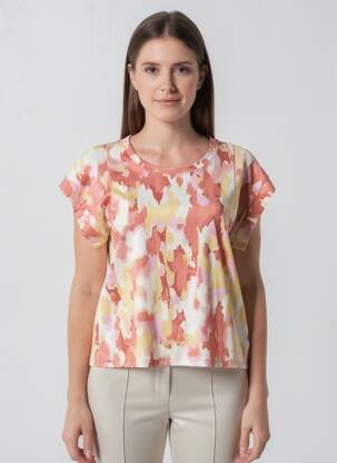 T-shirt imprimé fantaisie manches courtes rose HIGH femme