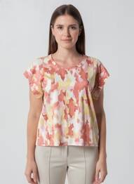 T-shirt imprimé fantaisie manches courtes rose HIGH femme
