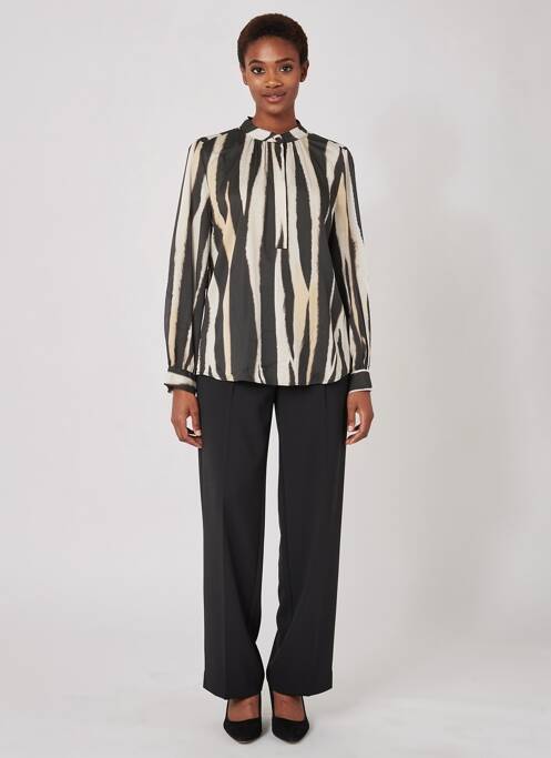 Blouse col rond manches longues noir MARC AUREL femme