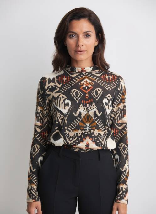 Top tissage jersey manches longues noir SUMMUM femme