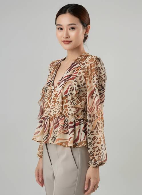Blouse manches longues manches longues beige LIU JO femme