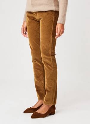 Pantalon slim taille haute taille haute marron HIGH femme