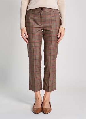 Pantalon 7/8 taille haute taille haute marron HIGH femme