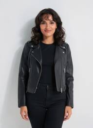 Veste simili cuir poches noir VERO MODA femme