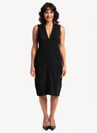 Robe mi-longue sans manche sans manche noir ANDIATA femme