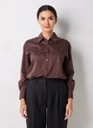 Chemisier coupe droite manches longues violet AMERICAN VINTAGE femme