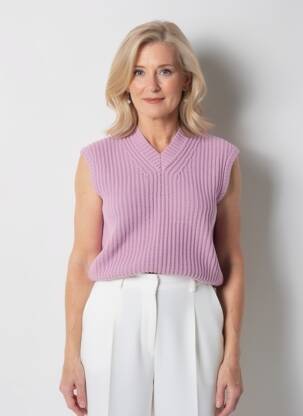 Pull coupe droite manches courtes violet SAMSOE & SAMSOE femme
