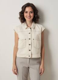 Veste casual coupe droite beige BENSIMON femme