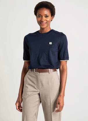 T-shirt coupe cintrée manches courtes bleu BA&SH femme