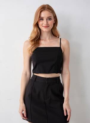 Top manches bretelles ajustables fines bretelles noir REFORMATION femme