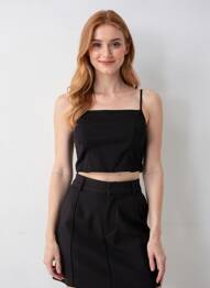 Top manches bretelles ajustables fines bretelles noir REFORMATION femme