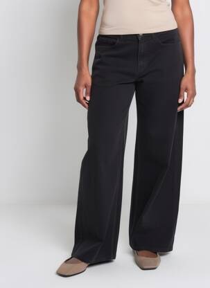Pantalon large fermeture zippée sous rabat boutonné taille normale noir VANESSA BRUNO femme
