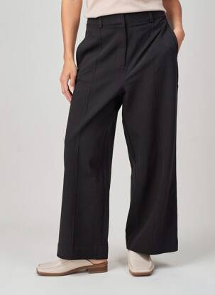Pantalon large tissage crêpe taille normale noir H&M femme