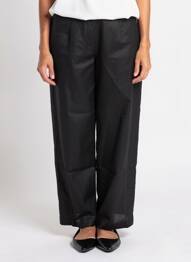 Pantalon large fermeture zip latéral taille normale noir POSSÉ femme