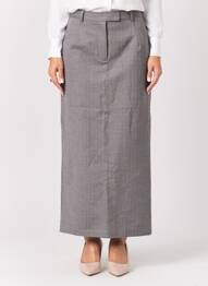 Jupe longue coupe droite gris H&M femme