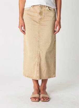 Jupe longue coupe droite beige MAJE femme
