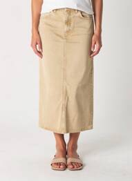Jupe longue coupe droite beige MAJE femme