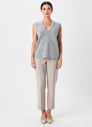 Pull col v sans manche gris BARILOCHE femme