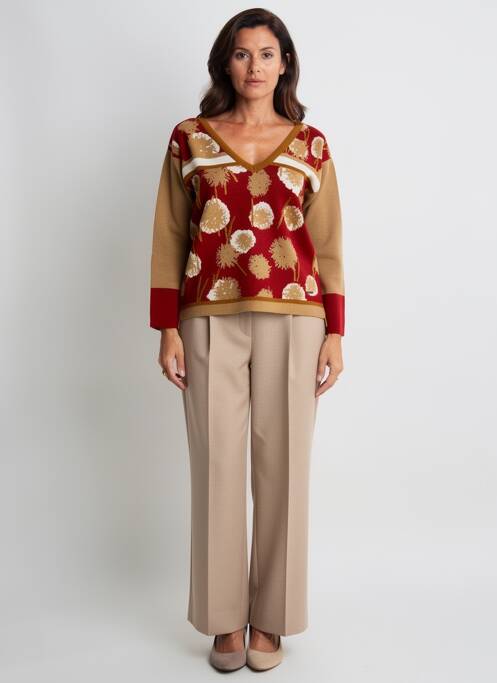 Pull coupe cintrée manches 3/4 orange AGATHE & LOUISE femme