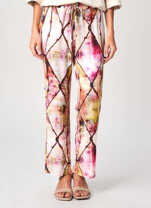 Pantalon droit stretch taille normale rose UNICA PLUS femme