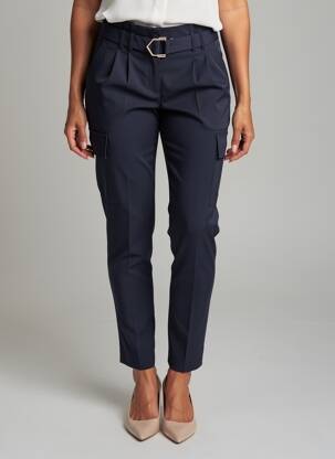 Pantalon slim poches bleu MORGAN femme