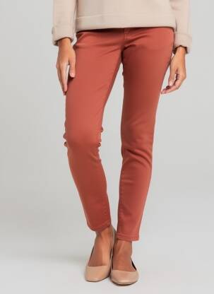 Pantacourt stretch taille normale orange LCDN femme