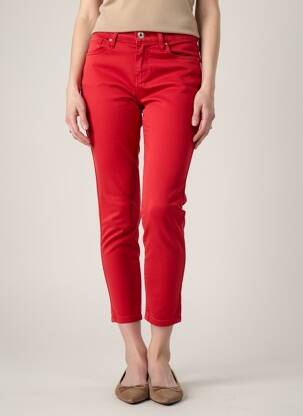 Pantalon 7/8 stretch taille normale rouge LCDN femme
