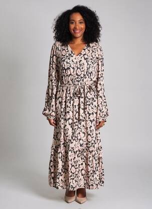 Robe longue manches longues manches longues noir C'EST BEAU LA VIE femme