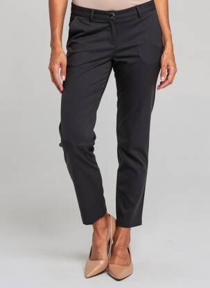 Pantalon slim tissage popeline taille normale noir AGATHE & LOUISE femme