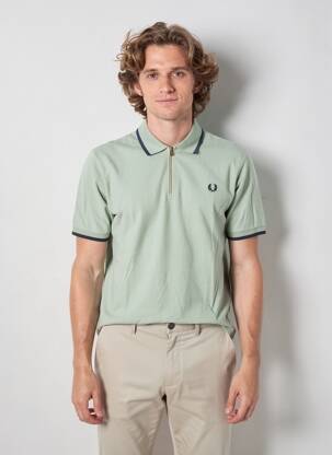 Polo tissage jersey manches courtes vert FRED PERRY homme