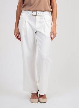 Pantalon droit stretch taille normale blanc 10 DAYS femme